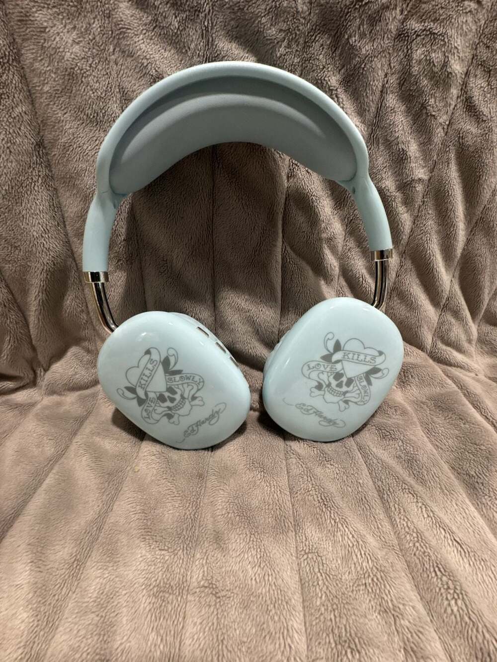 Ed Hardy Wireless Headphones Light Blue Bluetooth
